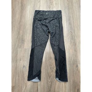 LULULEMON ATHLETICA VAR-SITY SAMBA Black Patterned  Performance Leggings